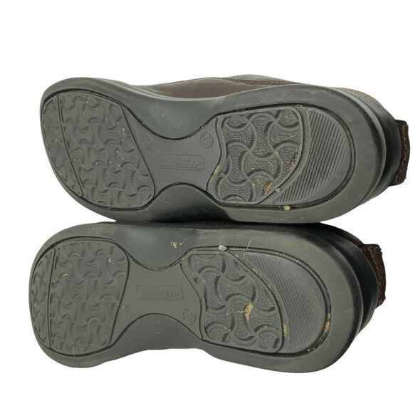 Birkenstock Unisex Footprints Brown Leather Casual Mule Flats Sz EU 42 Narrow - Picture 6 of 13